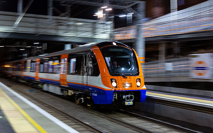 Electric train at Walthamstow Queens Road station